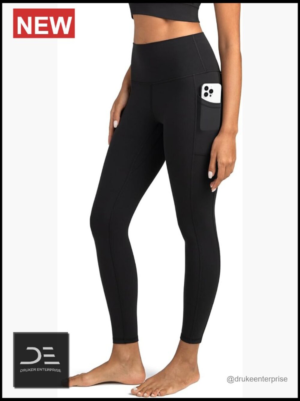 High Waisted Yoga Pants 7/8 Length Leggings with Pockets